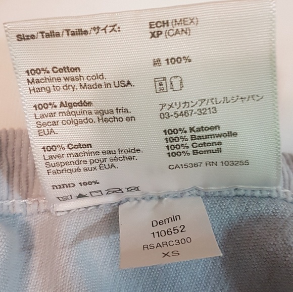 American Apparel Light Blue Corduroy Circle Skirt - Picture 8 of 8